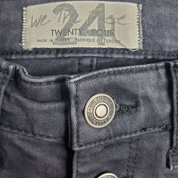 Free People Size 24 Sabrina Super Skinny Jeans Black - Picture 2 of 6